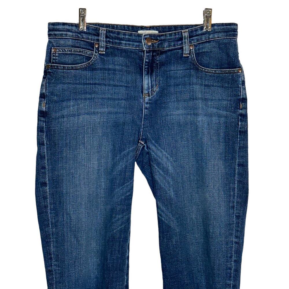 Eileen Fisher Organic Cotton Straight Cropped Cut Raw Hem Denim Jeans Size 8 - Picture 2 of 8